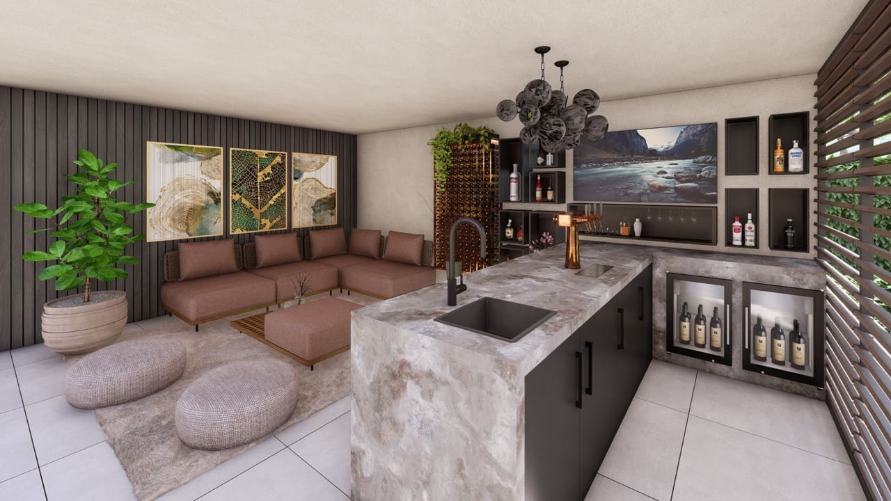 TOP-trend design buitenbar met biertap